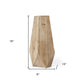 19" Natural Geometric Cylinder Solid Wood Table Vase