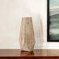 19" Natural Geometric Cylinder Solid Wood Table Vase