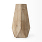 19" Natural Geometric Cylinder Solid Wood Table Vase
