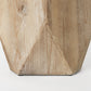 19" Natural Geometric Cylinder Solid Wood Table Vase