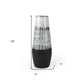 19" Black Gray And White Abstract Cylinder Ceramic Table Vase