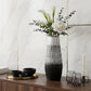 19" Black Gray And White Abstract Cylinder Ceramic Table Vase