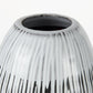 13" Black Gray And White Abstract Cylinder Ceramic Table Vase