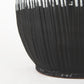 13" Black Gray And White Abstract Cylinder Ceramic Table Vase