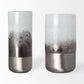 13" White Abstract Crystal Glass Cylinder Table Vase