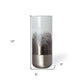 13" White Abstract Crystal Glass Cylinder Table Vase
