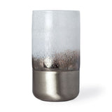 12" White Abstract Crystal Glass Cylinder Table Vase