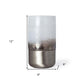 12" White Abstract Crystal Glass Cylinder Table Vase