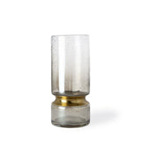 11" Gold Abstract Cylinder Crystal Glass Table Vase