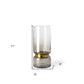 11" Gold Abstract Cylinder Crystal Glass Table Vase