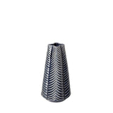 10" Navy Blue Abstract Ceramic Cylinder Table Vase