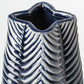10" Navy Blue Abstract Ceramic Cylinder Table Vase