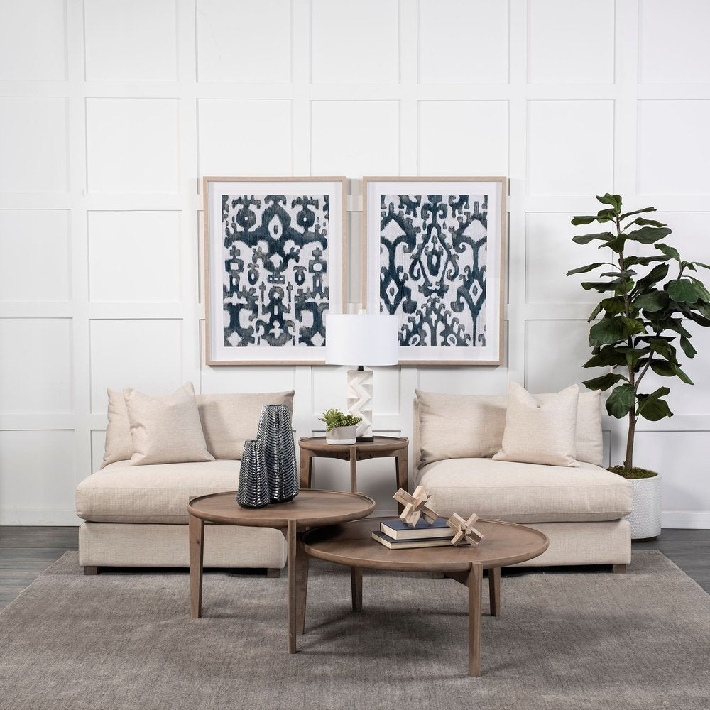 10" Navy Blue Abstract Cylinder Ceramic Table Vase