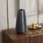 16" Navy Blue And White Abstract Ceramic Table Vase