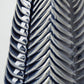 16" Navy Blue And White Abstract Ceramic Table Vase
