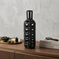 12" Black Ceramic Pierced Geometric Cylinder Table Vase