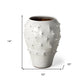 14" White Abstract Cylinder Ceramic Table Vase