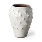 14" White Abstract Cylinder Ceramic Table Vase