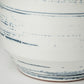 10" Blue Sand And White Abstract Cylinder Ceramic Table Vase