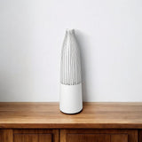 18" Black And White Abstract Cylinder Ceramic Table Vase