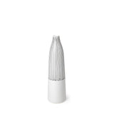 18" Black And White Abstract Cylinder Ceramic Table Vase