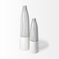 18" Black And White Abstract Cylinder Ceramic Table Vase