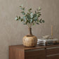 7" Brown Abstract Cylinder Solid Wood Table Vase