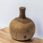 7" Brown Abstract Cylinder Solid Wood Table Vase