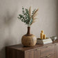 8" Brown Abstract Cylinder Solid Wood Table Vase