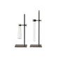 Set of Two Dark Brown Abstract Metal Cylinder Table Vases