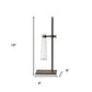 Set of Two Dark Brown Abstract Metal Cylinder Table Vases