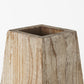 15" Natural Abstract Cylinder Solid Wood Table Vase