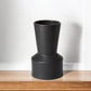 9" Black Abstract Cylinder Ceramic Table Vase