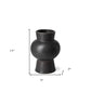 11" Black Abstract Cylinder Ceramic Table Vase