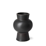 11" Black Abstract Cylinder Ceramic Table Vase