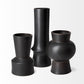 11" Black Abstract Cylinder Ceramic Table Vase