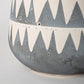 10" Gray And Ivory Geometric Cylinder Ceramic Table Vase
