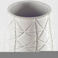 21" Gray And White Abstract Cylinder Ceramic Table Vase