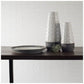 21" Gray And White Abstract Cylinder Ceramic Table Vase