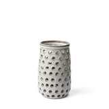 12" White Abstract Cylinder Ceramic Table Vase