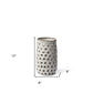 12" White Abstract Cylinder Ceramic Table Vase