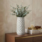 12" White Abstract Cylinder Ceramic Table Vase