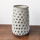 12" White Abstract Cylinder Ceramic Table Vase