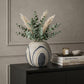 10" Brown And White Abstract Cylinder Ceramic Table Vase
