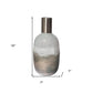 16" Bronze And White Ombre Glass Cylinder Table Vase