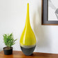21" Yellow Abstract Cylinder Crystal Glass Table Vase
