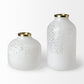 8" White Abstract Cylinder Crystal Glass Table Vase