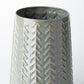 11" Green Abstract Cylinder Metal Table Vase