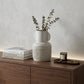 12" White Ribbed Ceramic Cylinder Table Vase