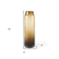 16" Golden Brown Abstract Cylinder Crystal Glass Table Vase